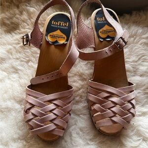 Swedish Hasbeens Pink Leather Sandals